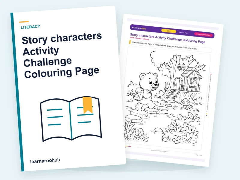 Story characters Activity Challenge Colouring Page — colouring sheets cover