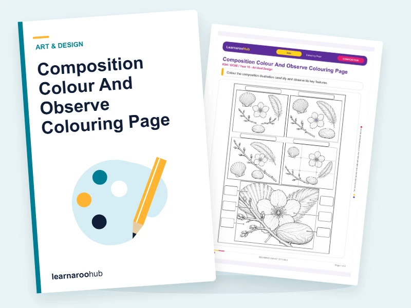 Composition Colour And Observe Colouring Page — colouring sheets cover