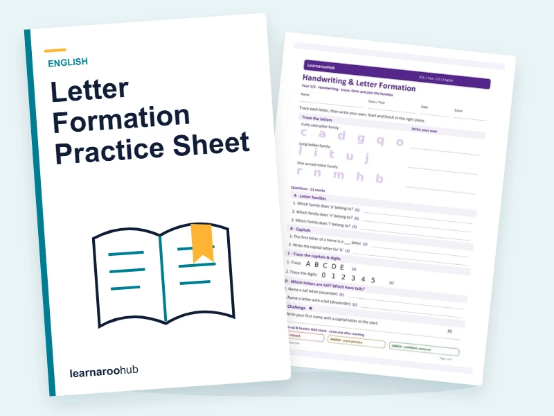 Letter Formation Practice Sheet — printable / pdf cover