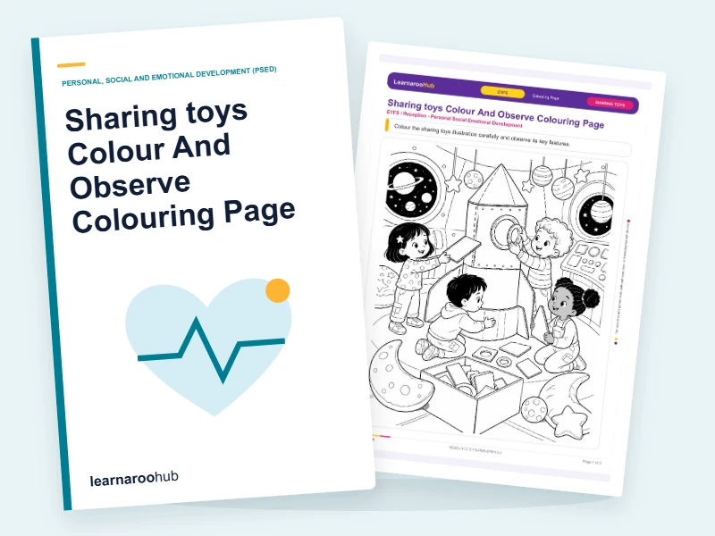 Sharing toys Colour And Observe Colouring Page — colouring sheets cover