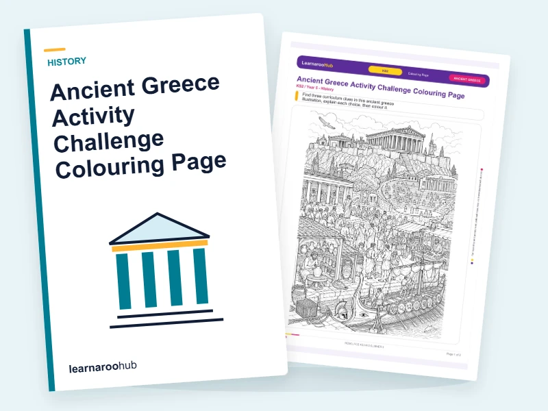 Ancient Greece Activity Challenge Colouring Page — colouring sheets cover