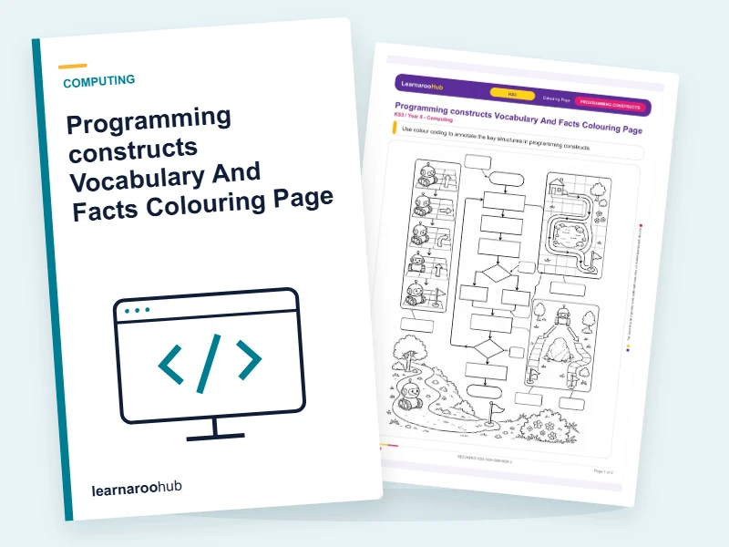 Programming constructs Vocabulary And Facts Colouring Page — colouring sheets cover