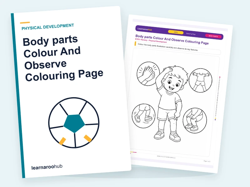 Body parts Colour And Observe Colouring Page — colouring sheets cover