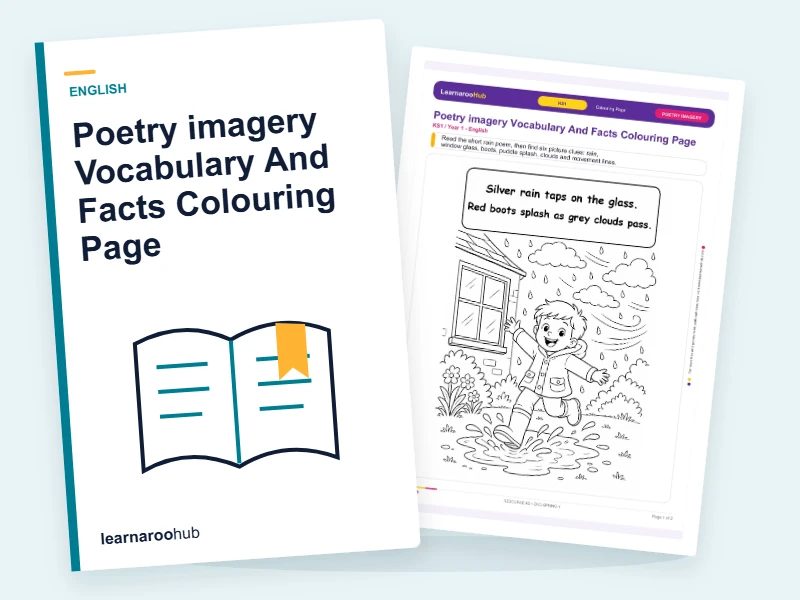 Poetry imagery Vocabulary And Facts Colouring Page — colouring sheets cover