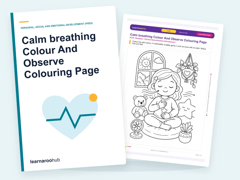 Calm breathing Colour And Observe Colouring Page — colouring sheets cover
