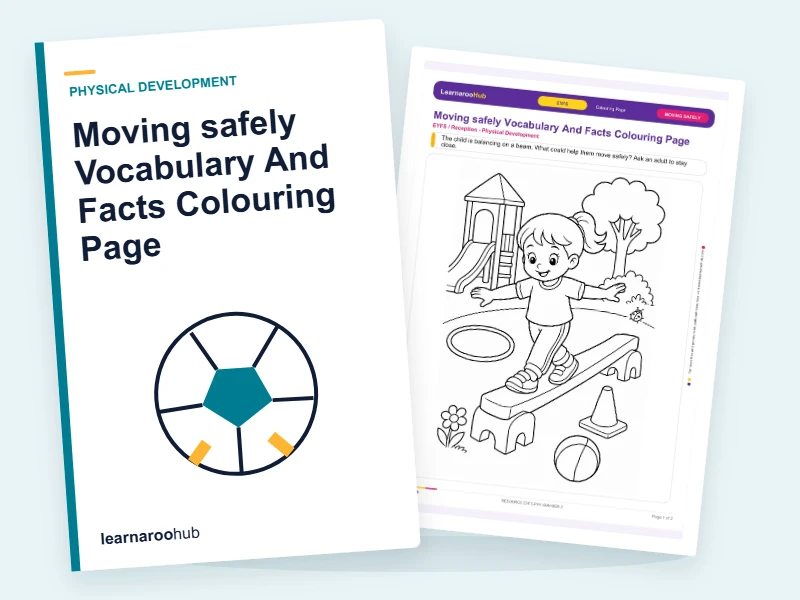 Moving safely Vocabulary And Facts Colouring Page — colouring sheets cover