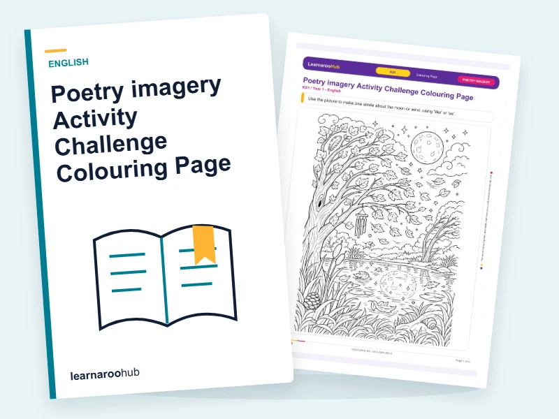 Poetry imagery Activity Challenge Colouring Page — colouring sheets cover