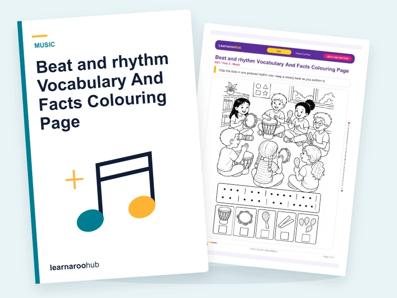 Beat and rhythm Vocabulary And Facts Colouring Page — colouring sheets cover