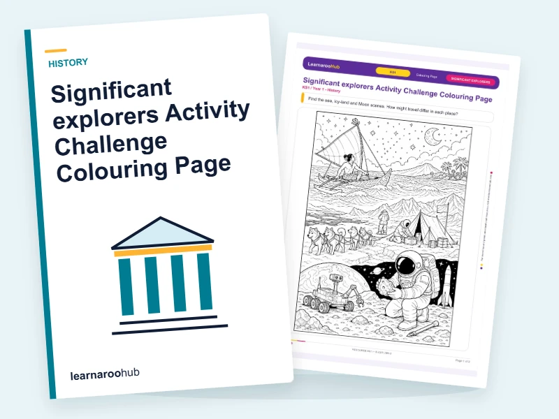 Significant explorers Activity Challenge Colouring Page — colouring sheets cover
