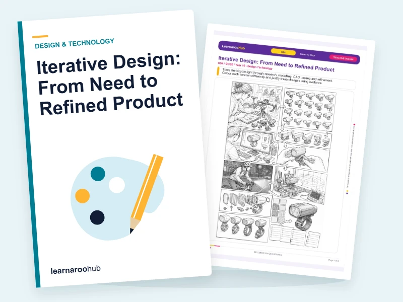 Iterative Design: From Need to Refined Product — colouring sheets cover