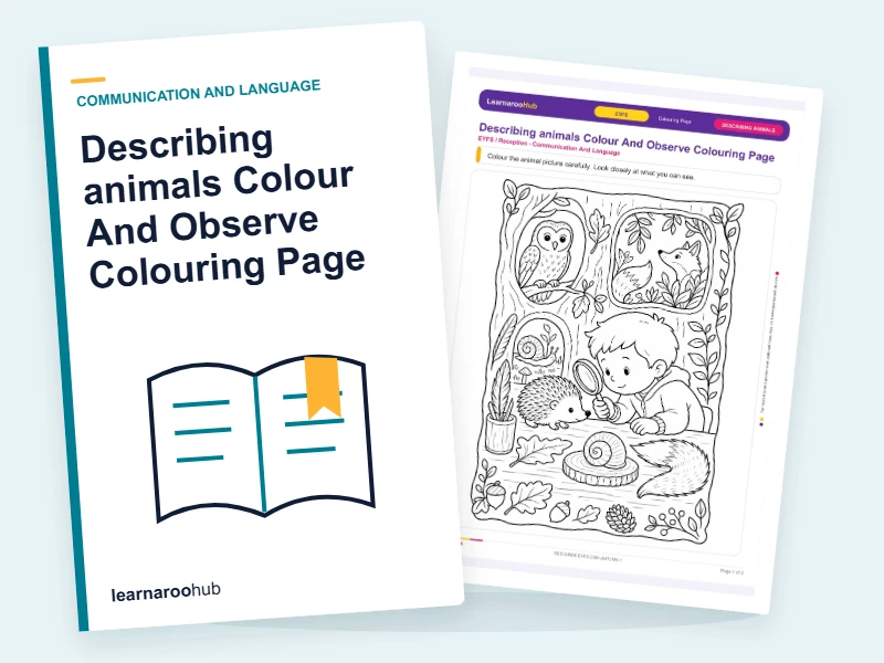 Describing animals Colour And Observe Colouring Page — colouring sheets cover