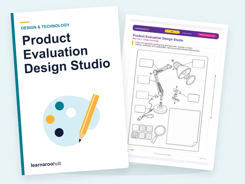 Product Evaluation Design Studio — colouring sheets cover