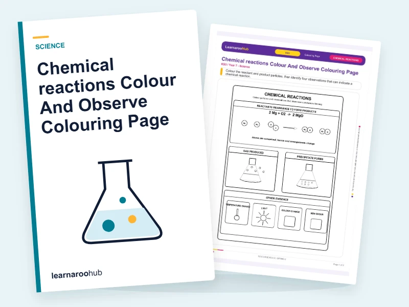 Chemical reactions Colour And Observe Colouring Page — colouring sheets cover