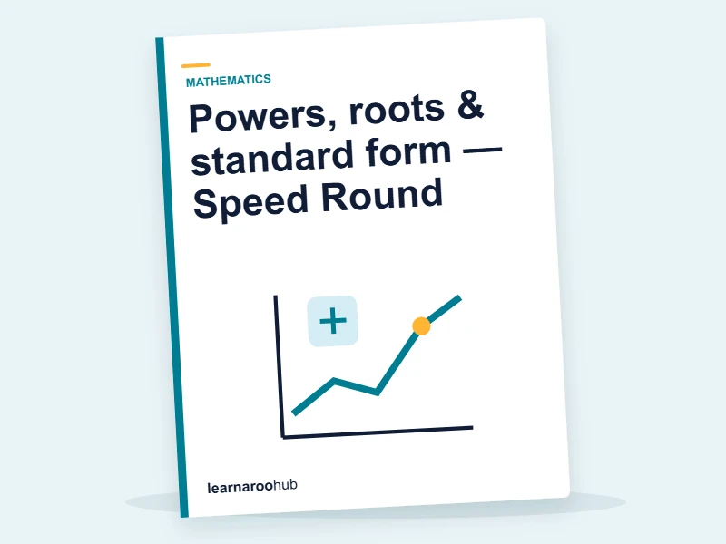 Powers, roots & standard form — Speed Round — quiz cover