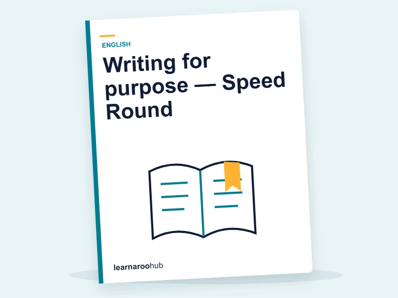 Writing for purpose — Speed Round — quiz cover