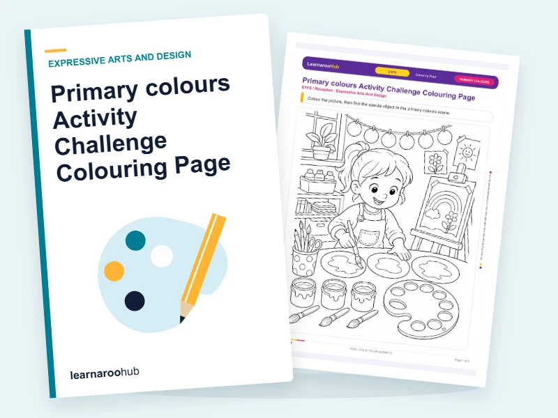 Primary colours Activity Challenge Colouring Page — colouring sheets cover