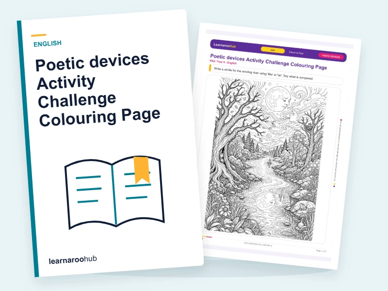 Poetic devices Activity Challenge Colouring Page — colouring sheets cover