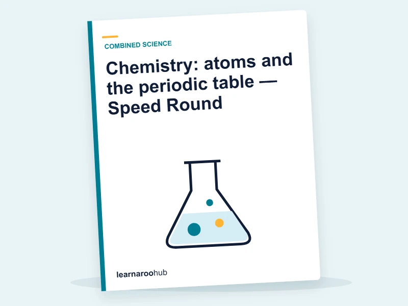 Chemistry: atoms and the periodic table — Speed Round — quiz cover