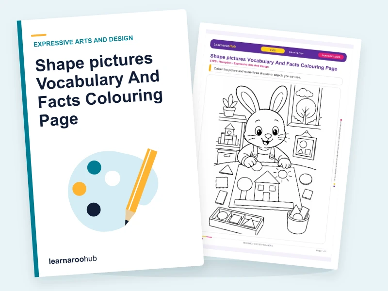 Shape pictures Vocabulary And Facts Colouring Page — colouring sheets cover