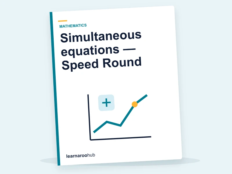 Simultaneous equations — Speed Round — quiz cover