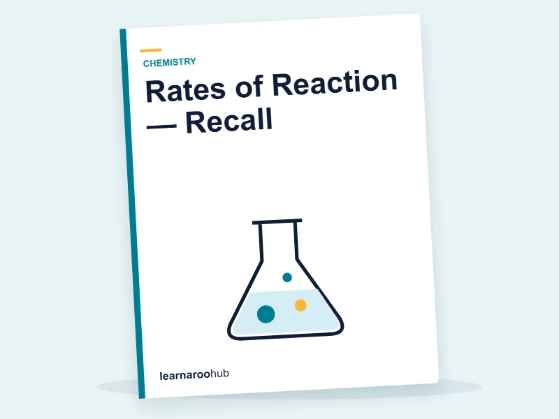 Rates of Reaction — Recall — quiz cover