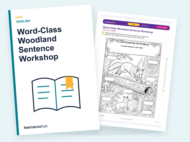 Word-Class Woodland Sentence Workshop — colouring sheets cover