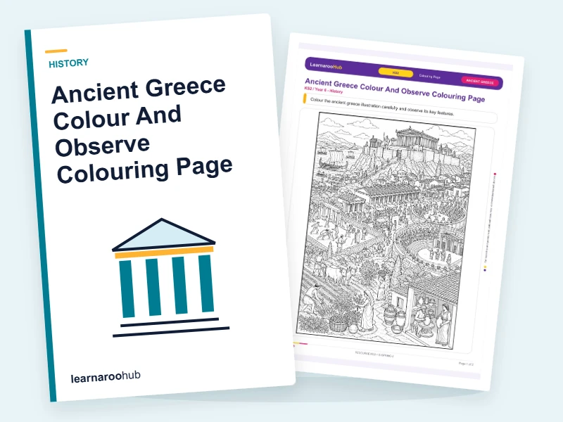 Ancient Greece Colour And Observe Colouring Page — colouring sheets cover