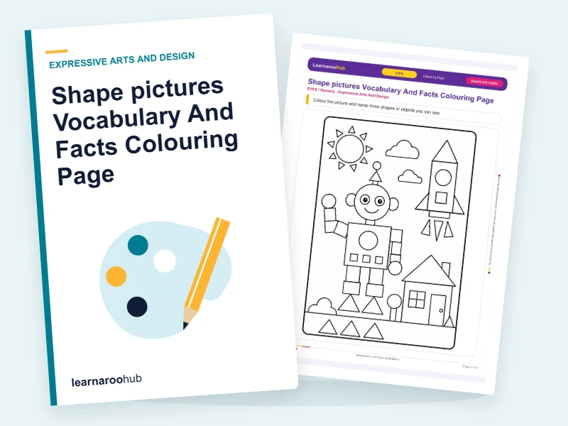 Shape pictures Vocabulary And Facts Colouring Page — colouring sheets cover