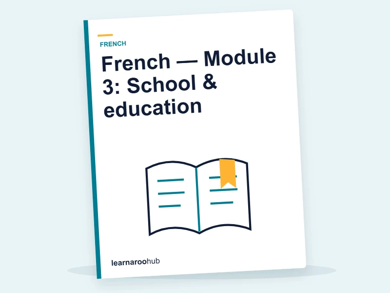 French — Module 3: School & education — e-learning module cover