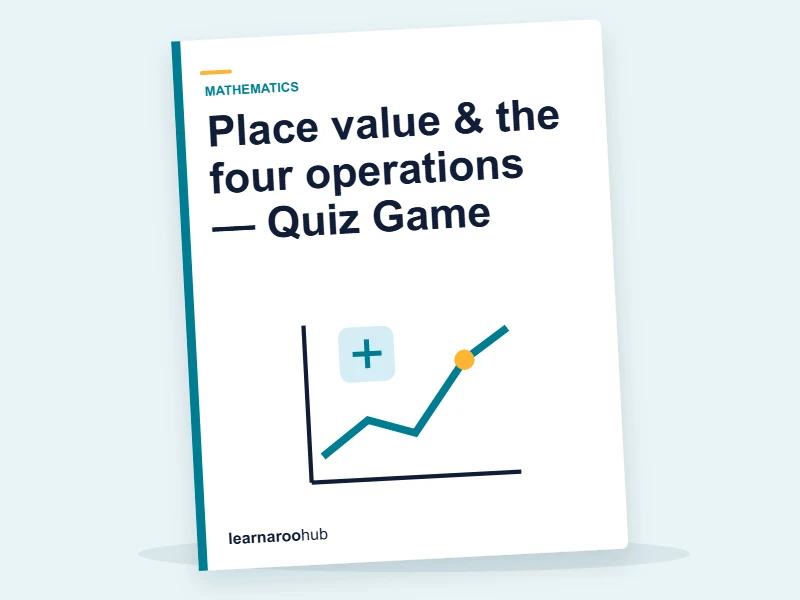 Place value & the four operations — Quiz Game — quiz cover