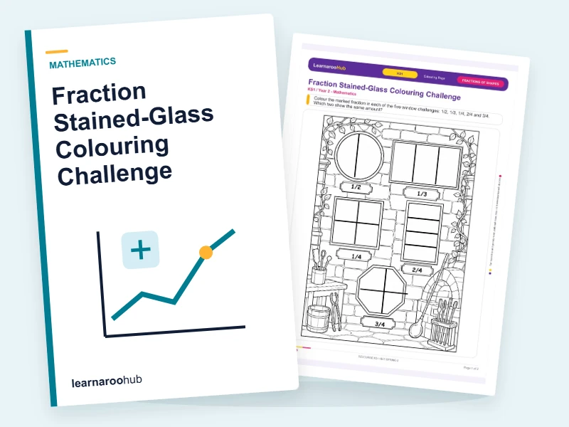 Fraction Stained-Glass Colouring Challenge — colouring sheets cover