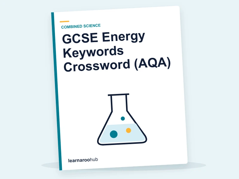 GCSE Energy Keywords Crossword (AQA) — printable / pdf cover