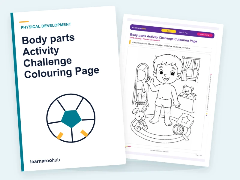 Body parts Activity Challenge Colouring Page — colouring sheets cover
