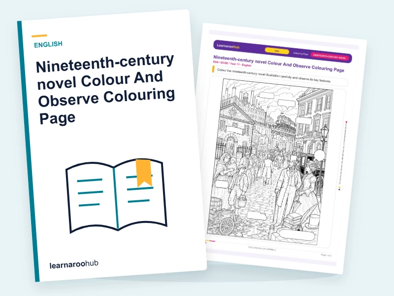 Nineteenth-century novel Colour And Observe Colouring Page — colouring sheets cover