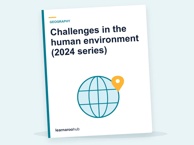 GCSE Geography (AQA 8035) — Paper 2: Challenges in the human environment (2024 series) — mock practice paper cover