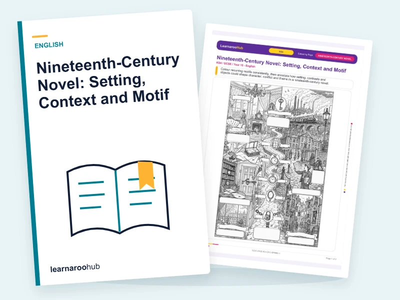 Nineteenth-Century Novel: Setting, Context and Motif — colouring sheets cover