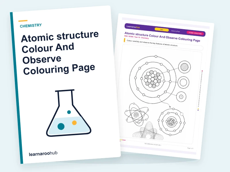 Atomic structure Colour And Observe Colouring Page — colouring sheets cover