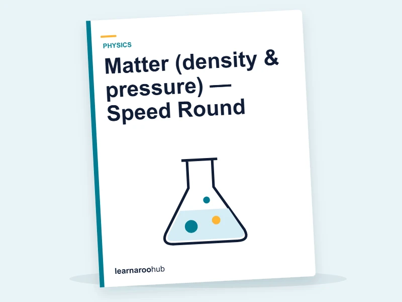 Matter (density & pressure) — Speed Round — quiz cover