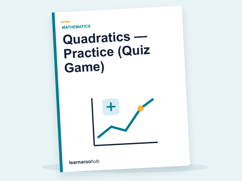 Quadratics — Practice (Quiz Game) — quiz cover
