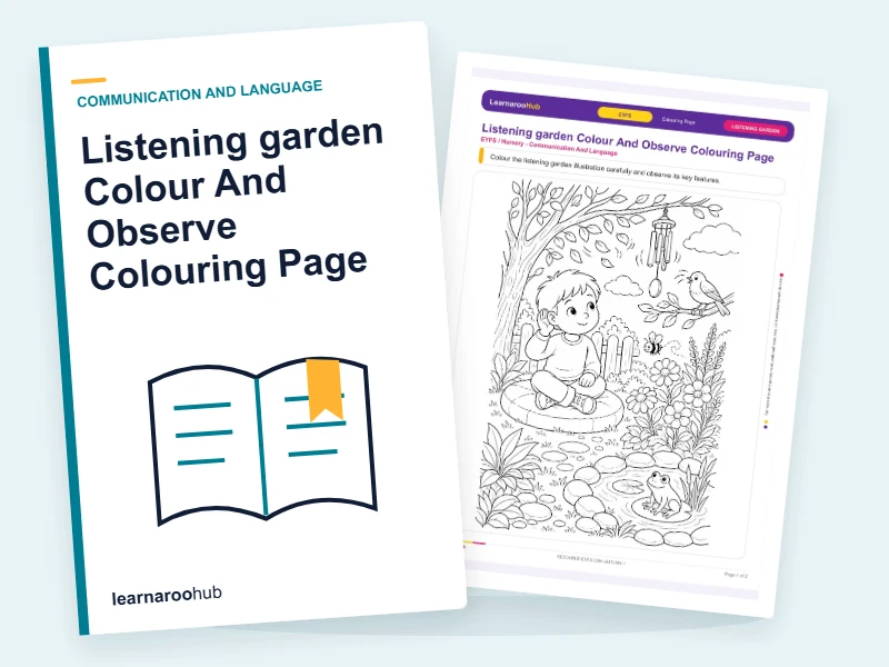 Listening garden Colour And Observe Colouring Page — colouring sheets cover