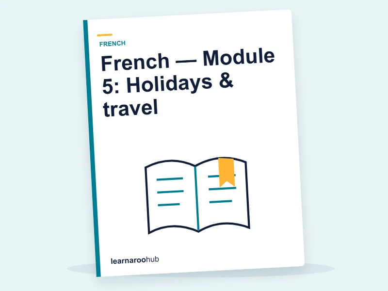 French — Module 5: Holidays & travel — e-learning module cover