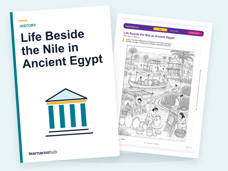 Life Beside the Nile in Ancient Egypt — colouring sheets cover