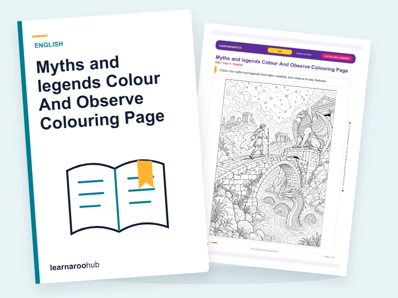 Myths and legends Colour And Observe Colouring Page — colouring sheets cover