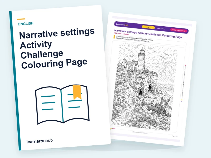 Narrative settings Activity Challenge Colouring Page — colouring sheets cover