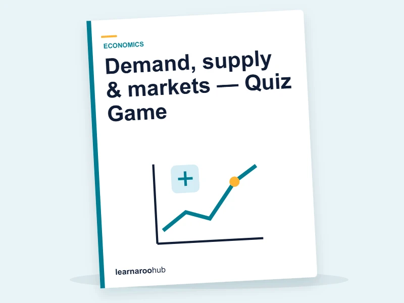 Demand, supply & markets — Quiz Game — quiz cover