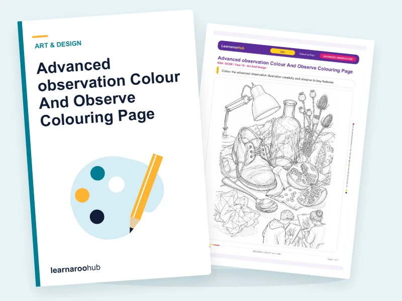 Advanced observation Colour And Observe Colouring Page — colouring sheets cover