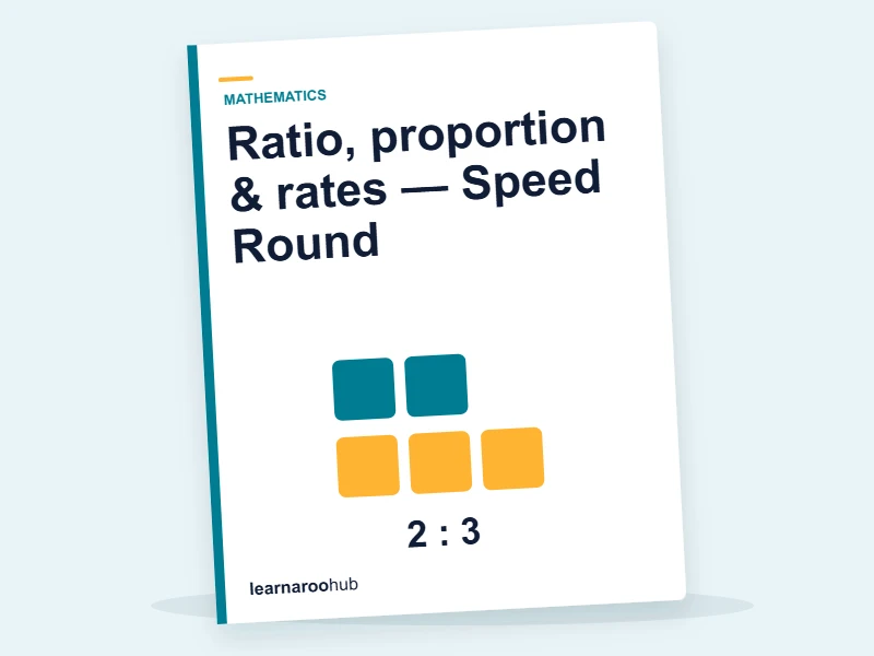 Ratio, proportion & rates — Speed Round — quiz cover