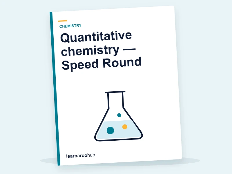 Quantitative chemistry — Speed Round — quiz cover