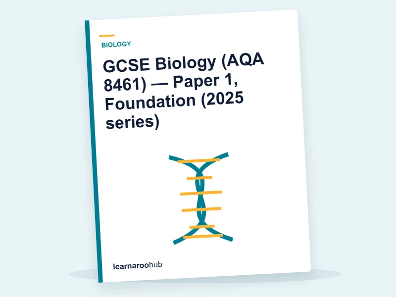 GCSE Biology (AQA 8461) — Paper 1, Foundation (2025 series) — mock practice paper cover