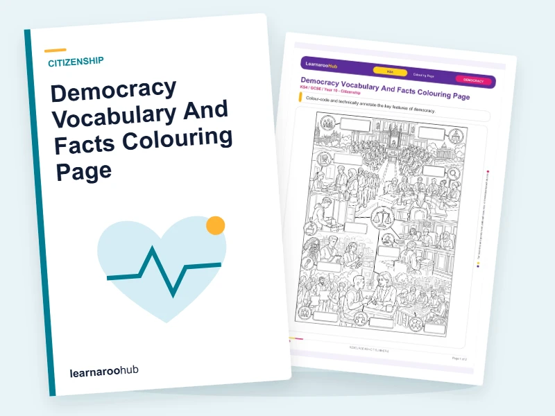 Democracy Vocabulary And Facts Colouring Page — colouring sheets cover